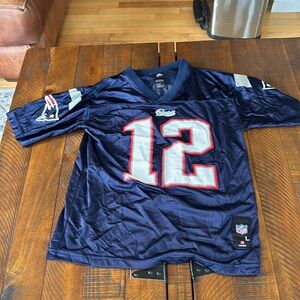NFL team apparel Brady jersey- Patriots. Good condition. See photos. Boys L